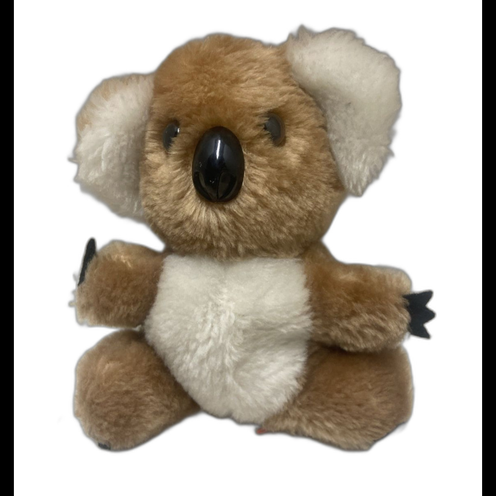 Vintage Dakin Plush Grey Koala Bear Ground Nutshells Stuffed Animal 1978 5.25 in